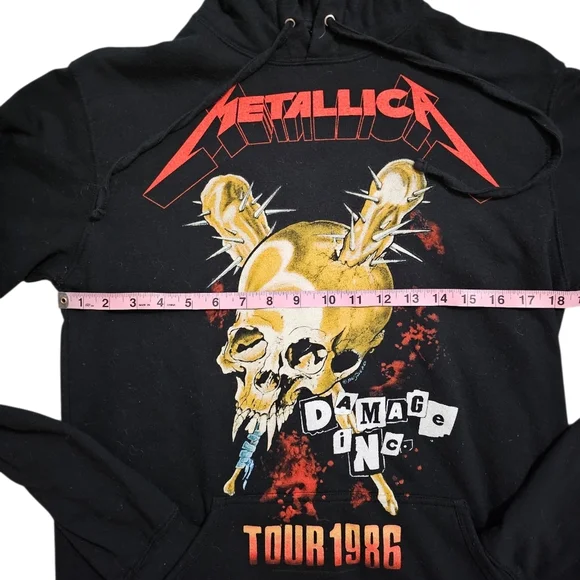 Metallica Damage Inc Tour 1986 Black Pullover Hoodie - Picture 7 of 11